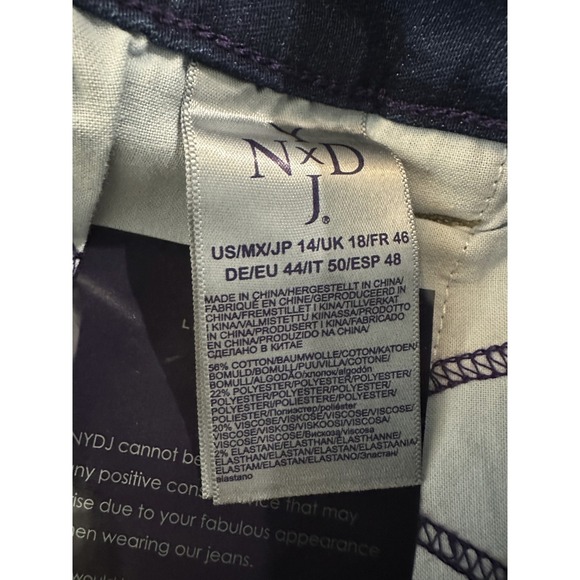 NWT NYDJ Alina Skinny Legging Blue Denim Stretch Echo Valley Medium Wash Size 14 - Picture 8 of 14